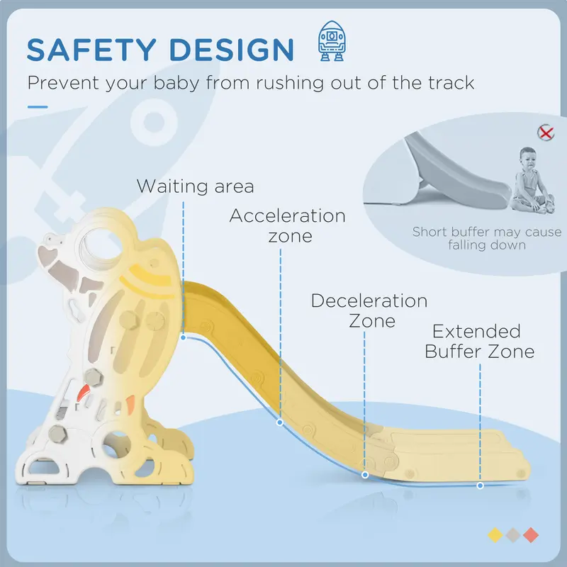AIYAPLAY Kids Slide Indoor Freestanding Baby Slide Space Theme for Ages 1.5-3 Years 3