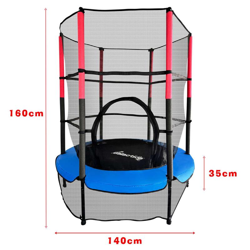 GALACTICA NEW Mini Trampoline | 4.5FT 55" with Safety Net Enclosure | Indoor Outdoor Children’s Activity Junior Trampoline 1