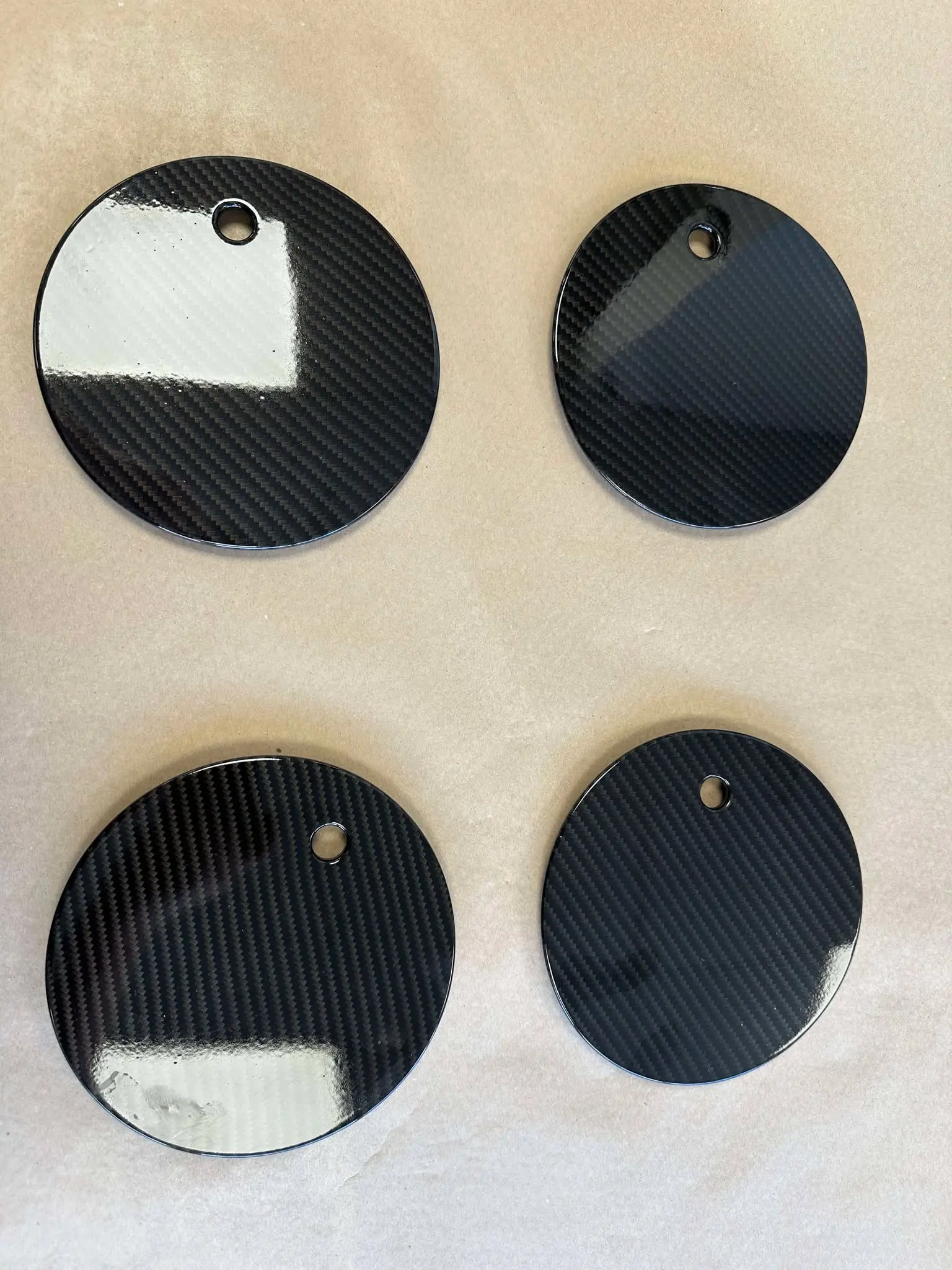 dark smoked carbon fiber hydro dipped filler caps