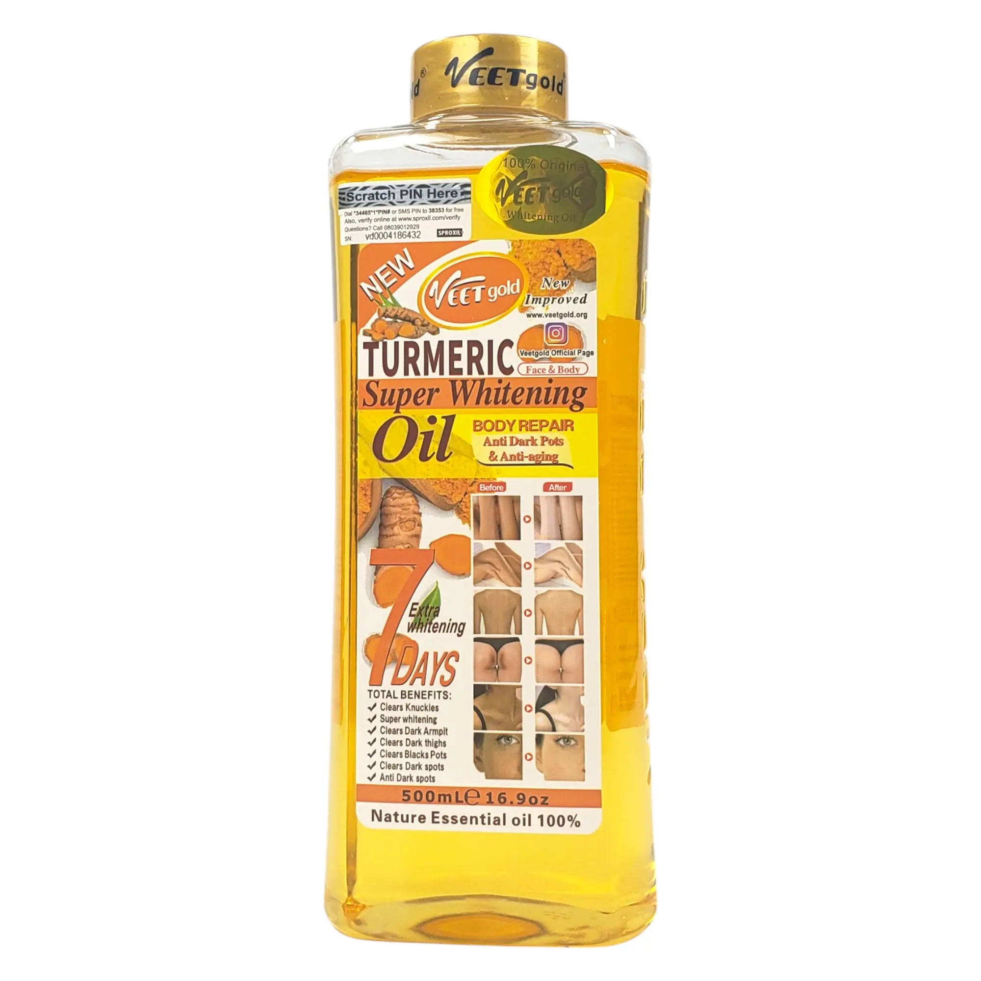 Veet Gold Turmeric Super Whitening Oil