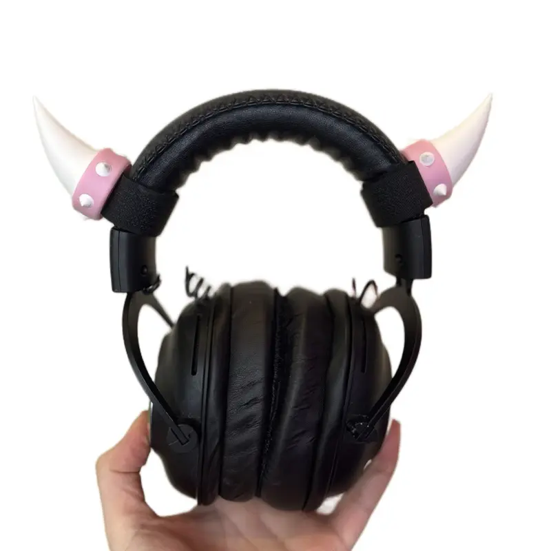 Pink Spiny Headset Horns set by Headset Boss with Adjustable Strap
