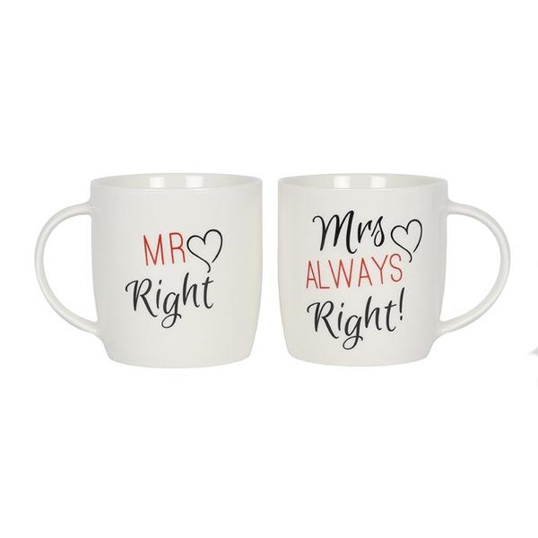 Set of 2 Mr & Mrs Mugs - Ceramic Drinkware 0