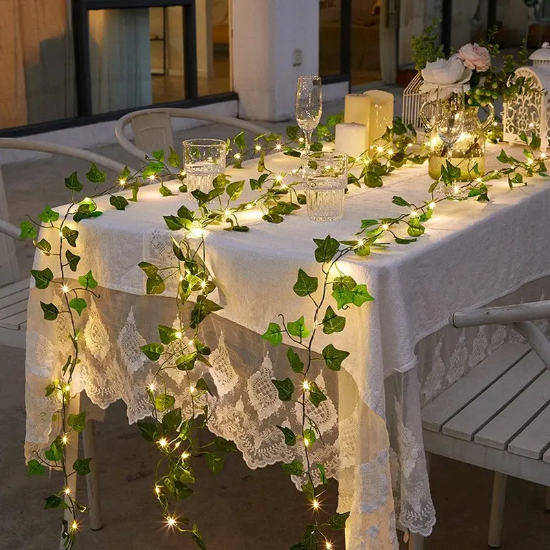 Ivy leaf Garland with with Led Lights (3 vines and  led lights) eid gift