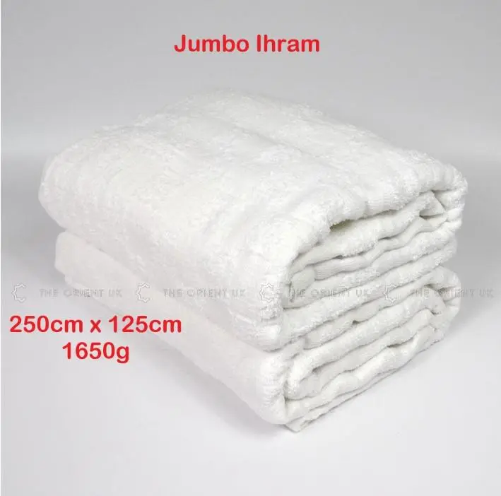 Jumbo Extra Large XL Adult Towel Ihram Cotton Cloth Hajj Umrah + Free Miswak Lightweight Set
