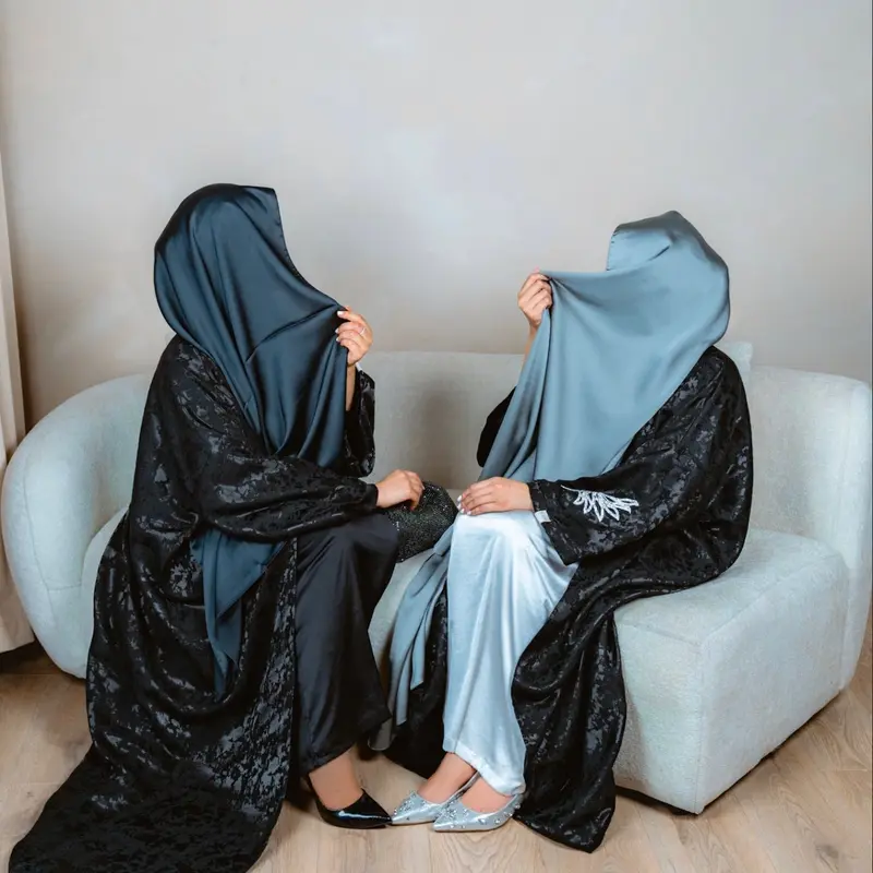 ard Black soiree abaya - Modest Open Abaya 2