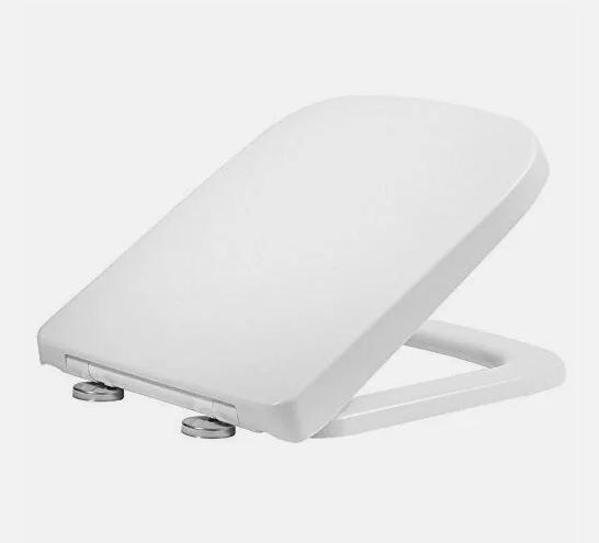 Luxury Square Toilet Seat Heavy Duty White Soft Close Top Quick Release Hinges 1