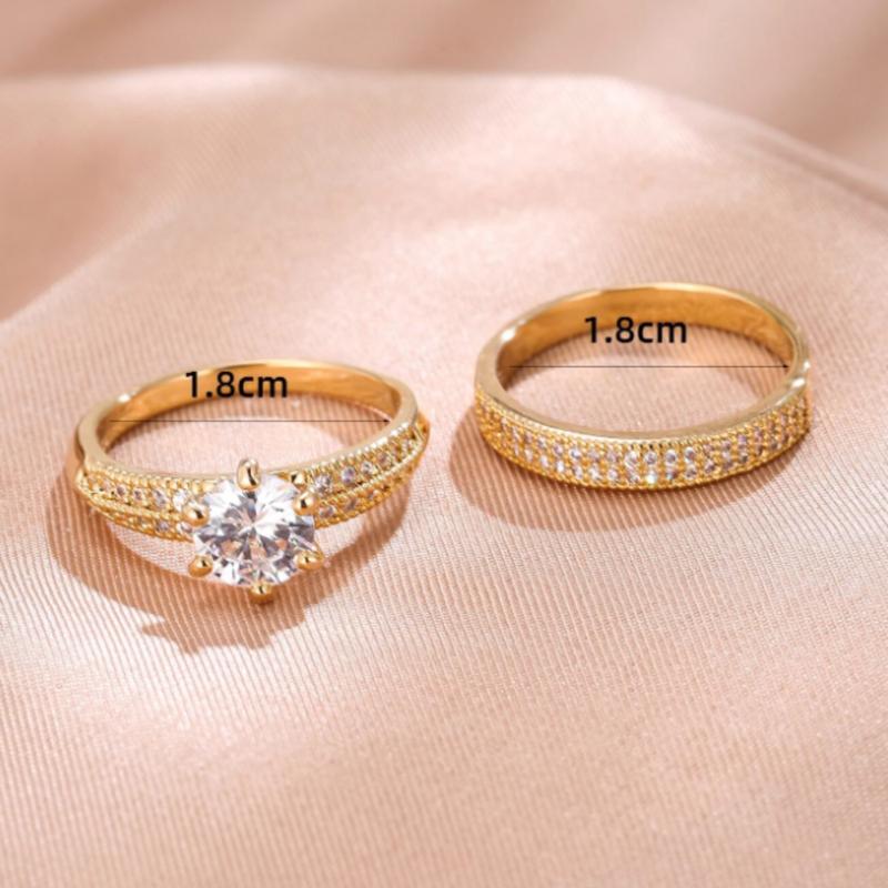 Set of 2 Cubic Zirconia Decorative Rings for Women 4