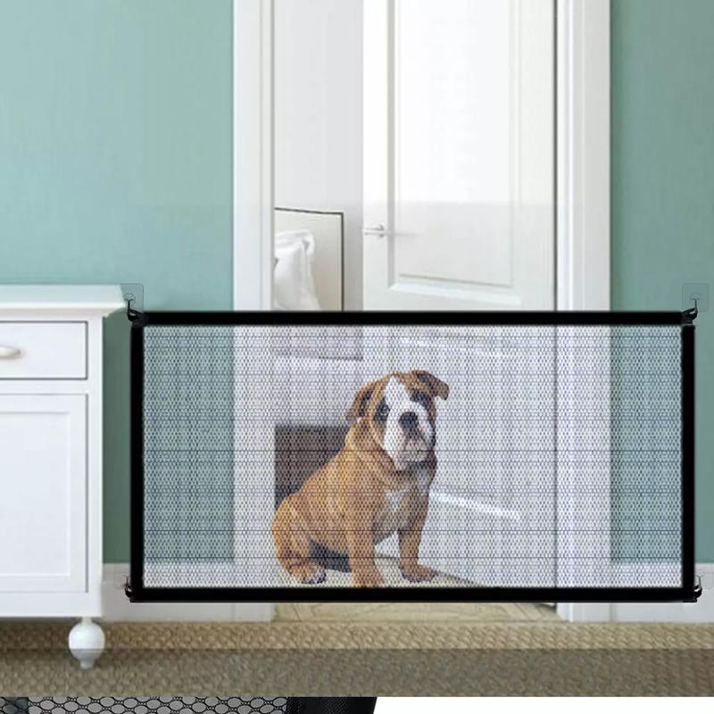 Retractable Pet Dog Gate Magic Child Baby Stair Gate Barrier Foldable Portable 1