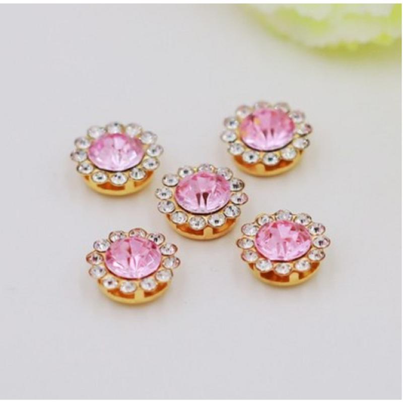 50 Pcs / 12mm / Gold Sew On Rhinestones S10G 8