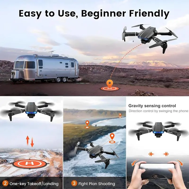 SkyVision Foldable Drone with HD Camera, 360° Stunts, rechargeable Battery & Case - Beginner-Friendly for Aerial Photography & Travel - Charging, Portable 1