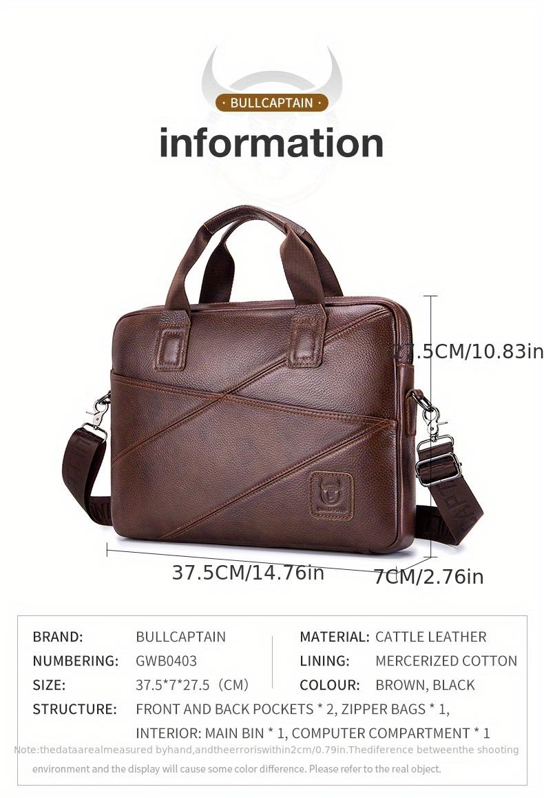 Product Introduction of BULLCAPTAIN Men's Leather Briefcase Multifunctional Handbag 37
