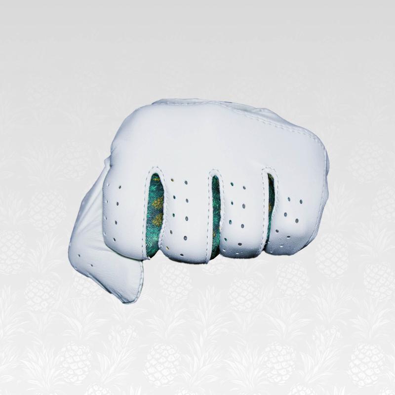 Pineapple Cabretta Leather Golf Glove with Moisture-Wicking Cuff and Pineapple Pattern for Men 2