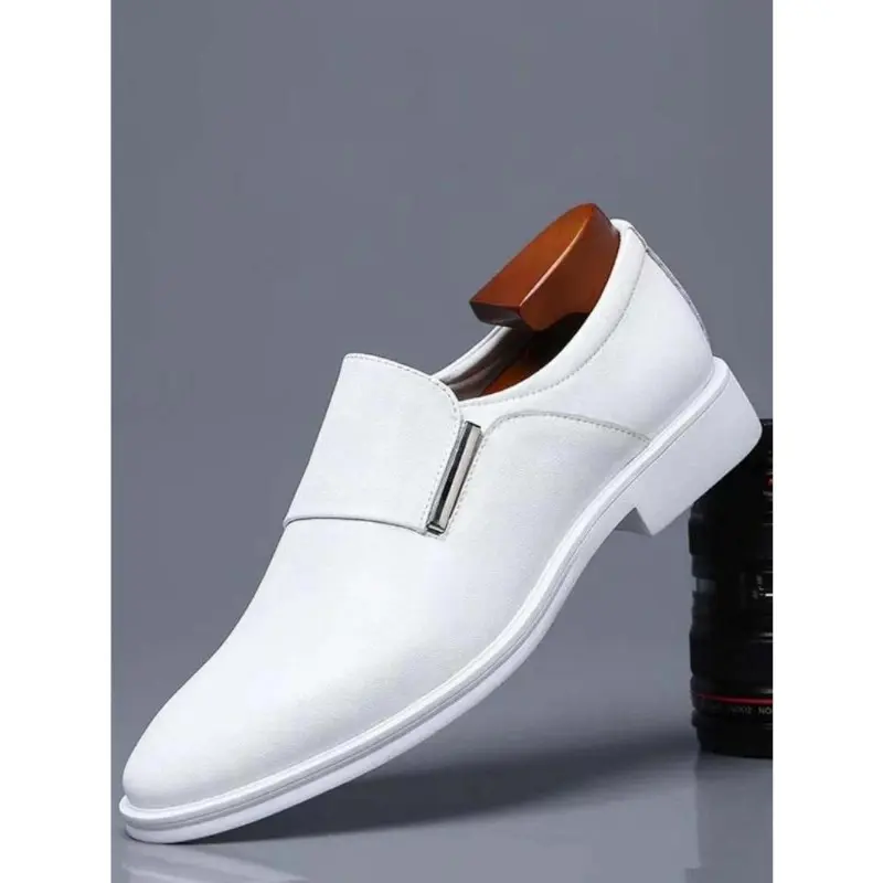 1 Pair Men's Business Solid Color Dress Shoes, Formal Shoes for Work Office, Slip on Dress Shoes for Men, Fashion Shoes for Party, Daily Clothing Decor for Outdoor 4