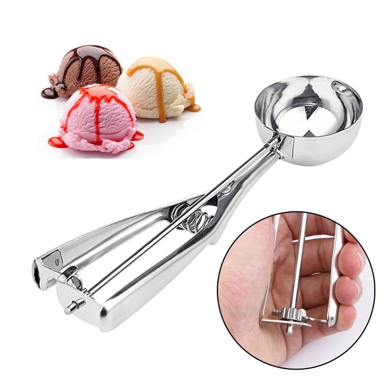 4/6cm Cake Mechanical Cookie Dough Ice Cream Scoop Stainless Steel Spoon UK 3