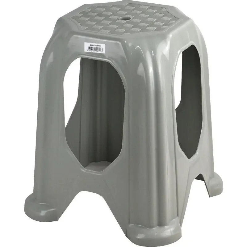 Large Plastic Sitting Stool Stackable Rattan Design 39 X 39 X 46.5Cm 5