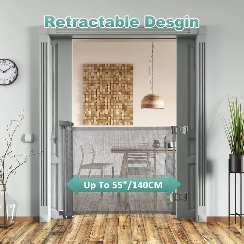 Retractable Pet Dog Gate Safety Guard Folding Baby Toddler Stair Gates Isolation 3