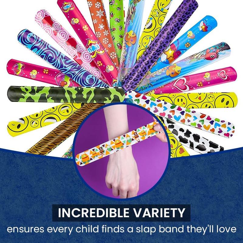 Assorted Wristband Gift - Slap Bands for Kids - Birthday Party Favours Pack - Snap Bands Kids Party Supplies 7