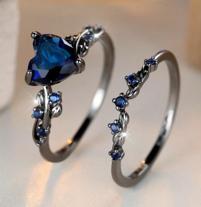 Product Introduction of Black Zircon Engagement Ring for Women Holiday Daily Jewelry Gift 0