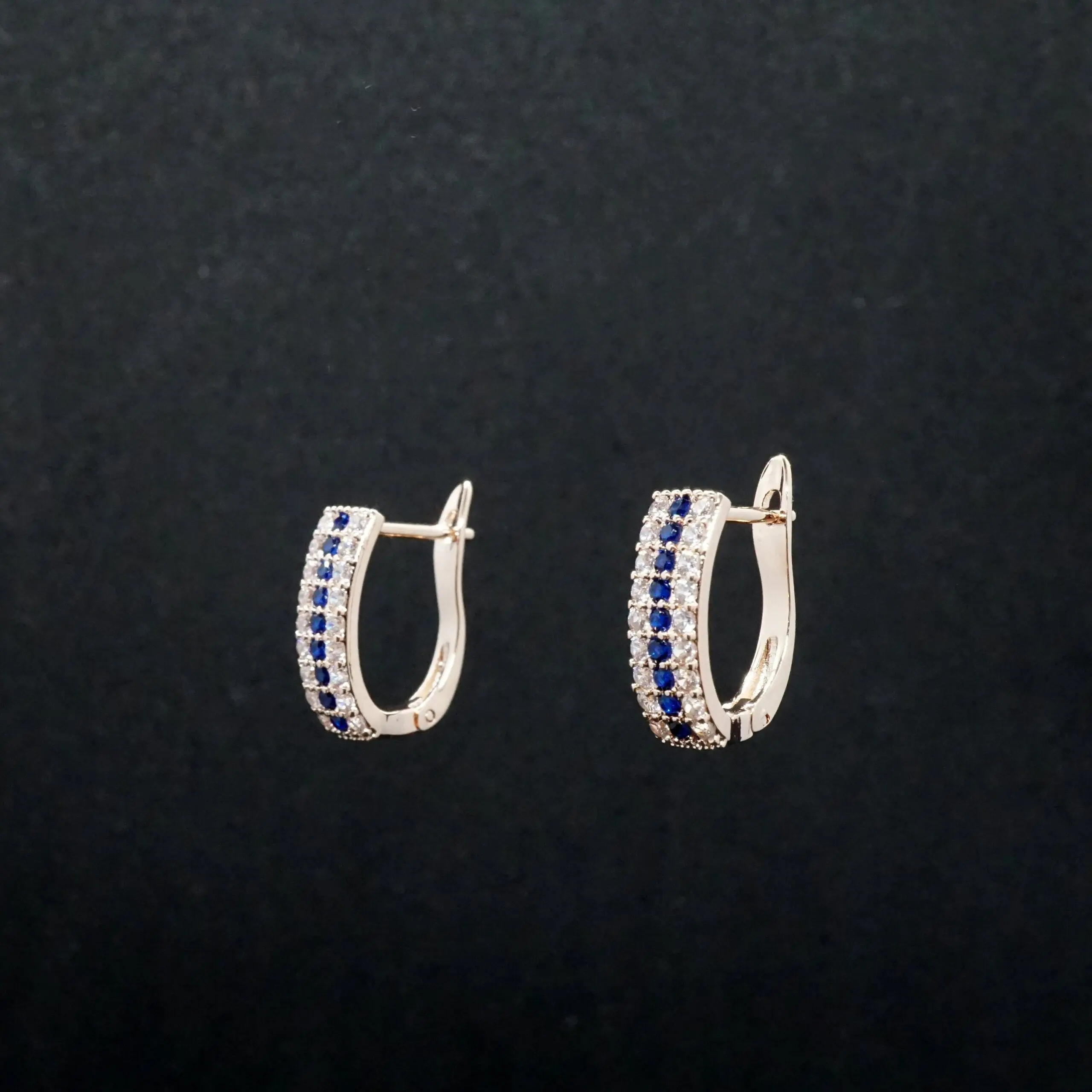TGC Rose Gold Diamond Crystal Drop Wedding Earrings - Perfect for Bridal Wear and Special Occasions