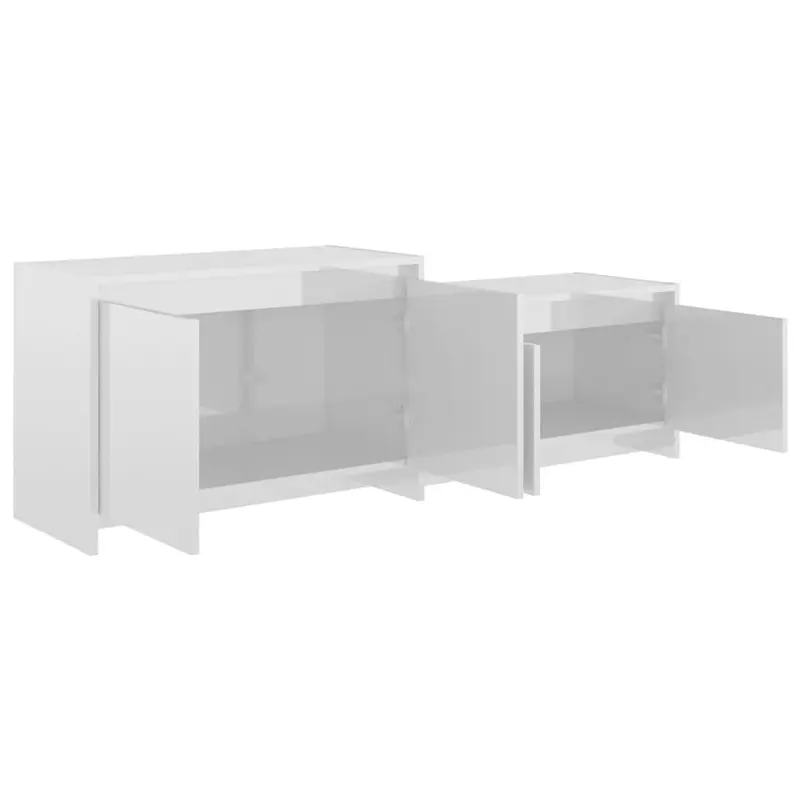 TV Cabinet High Gloss White 146.5x35x50 cm Engineered Wood 6