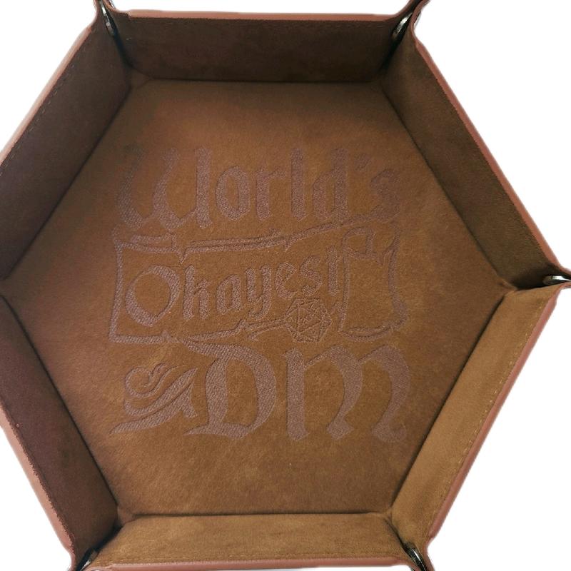 dungeons and dragons world's okayest dm dice tray laser engraved personalised tablettop game accessory rpg 3