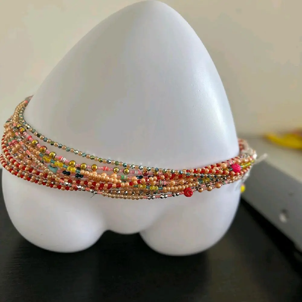 Elastic waistbeads for women. crafted  to beautify your waistlines in vibrant multi- colours