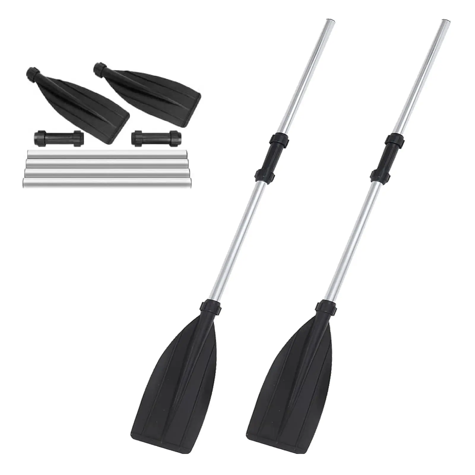 LN COZY CORNER  2 Pack 128cm Kayak Paddles Adjustable Portable Boat Oars Aluminum Alloy Detachable Afloat Kayak Oars Boat Rafting Canoe Paddle Tool