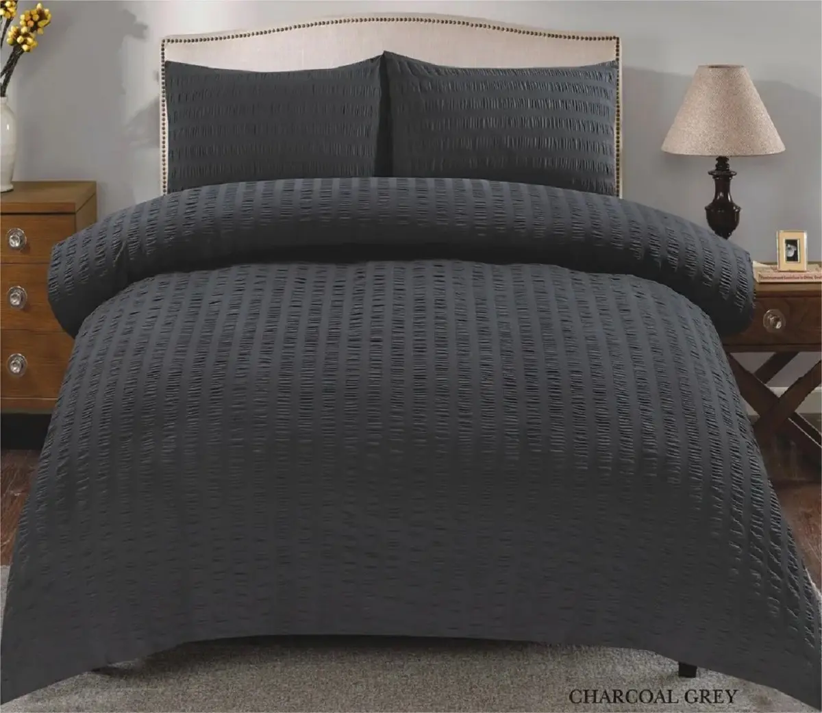 Luxury Sleep Our 100% Egyptian Cotton Mix Seersucker Duvet Cover Bedding Set & Pillow Case