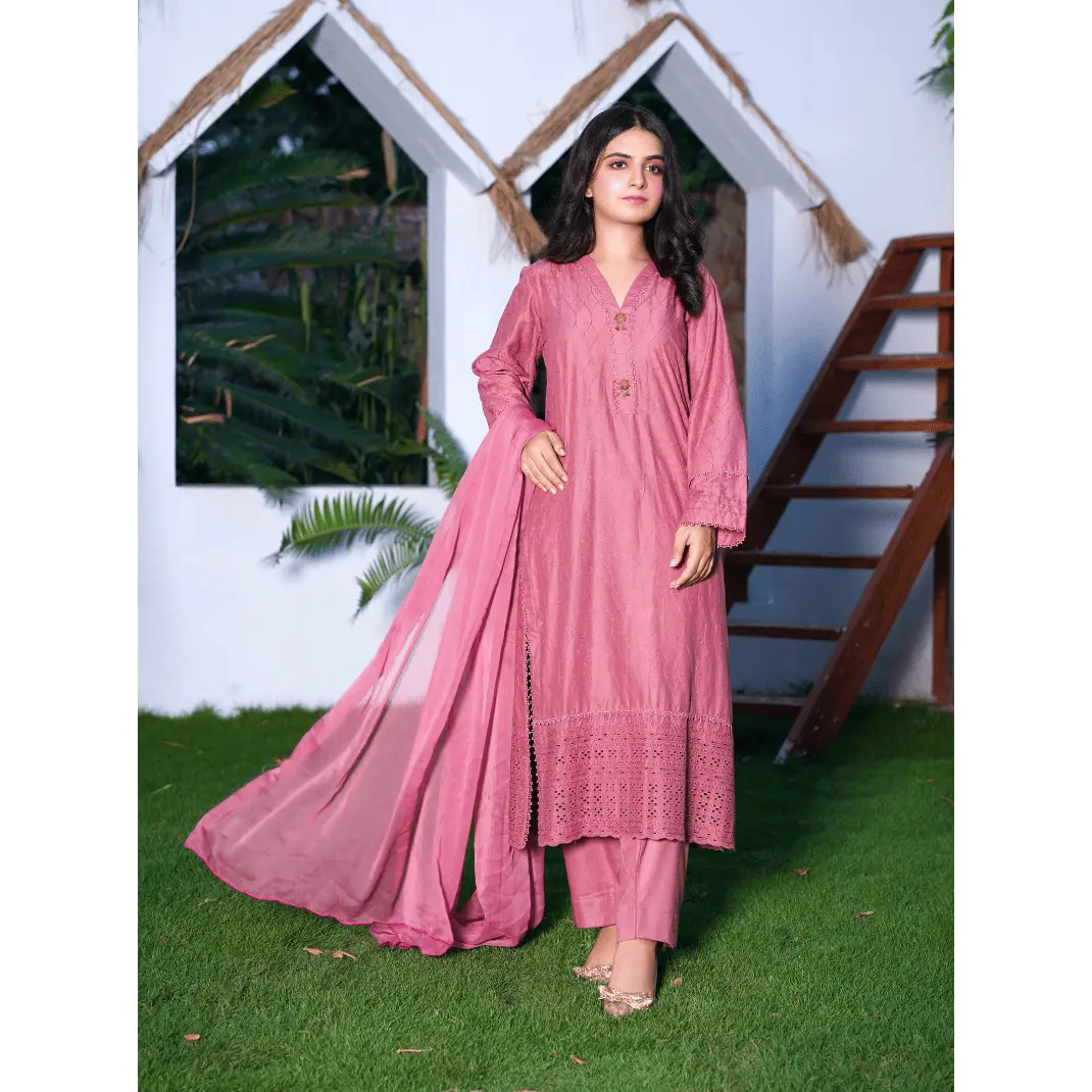 |MD-900-04| - Dusty Pink Chikenkari Suit From Olena By Poshak Designer Traditional Traditional Comfort Dress