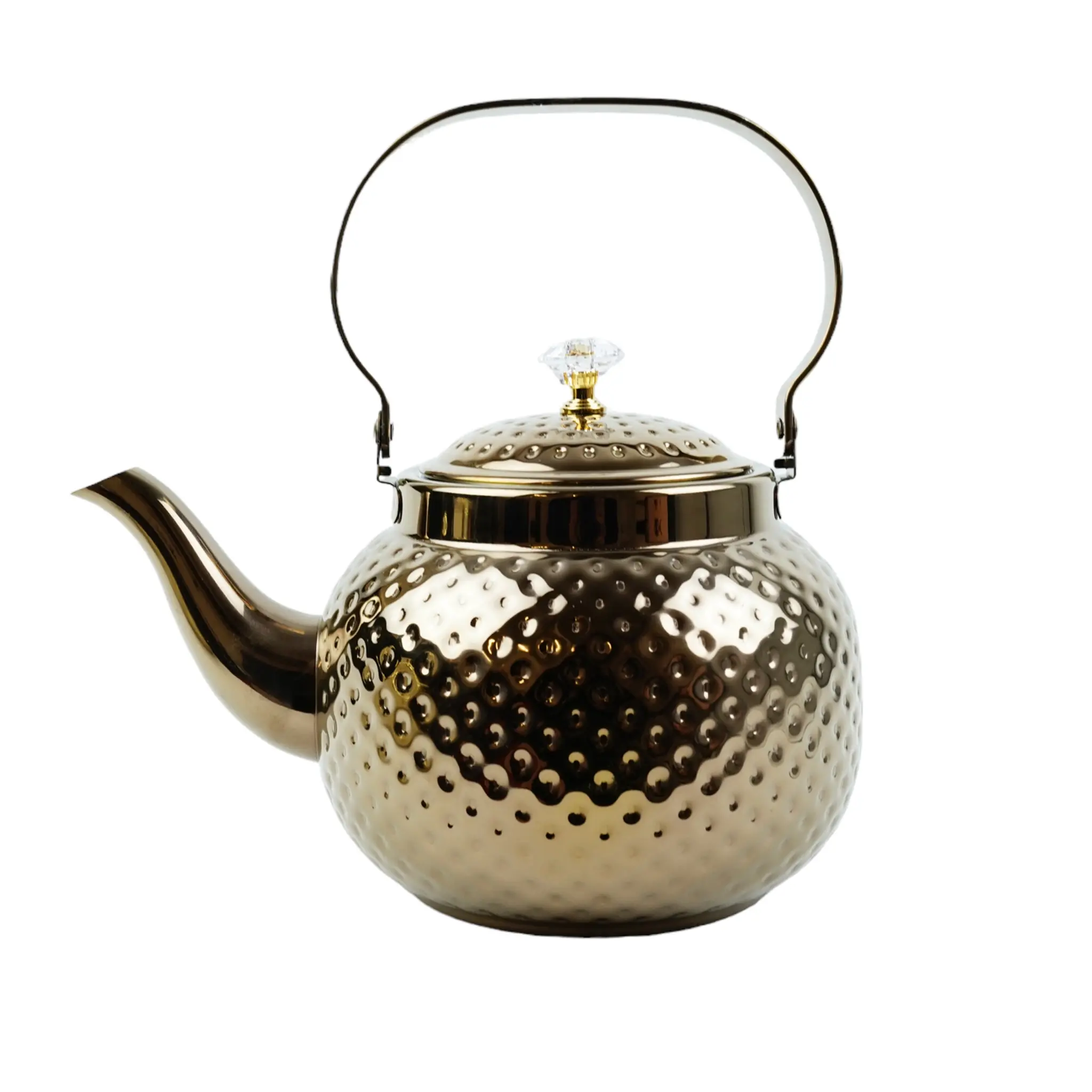 Bronze Round Hammered Bronze & Gold Teapot - 2L
