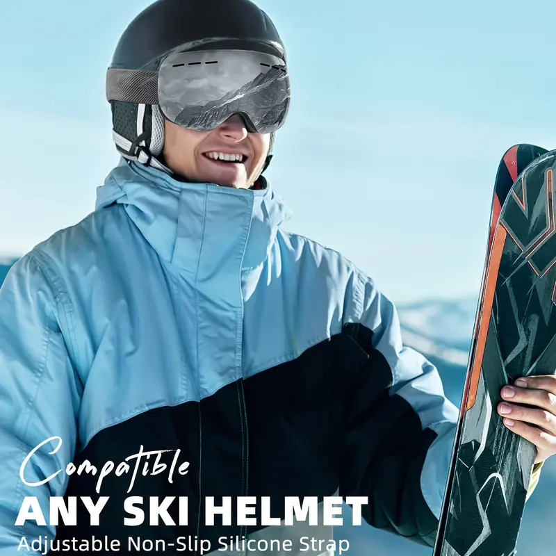 Valentine'S Day Gift Unisex Ski Goggles OTG Anti-fog and Windproof Ski Goggles Ventilated Design Double Lens Suitable for St. Patrick'S Day Mardi Gras Easter New Year'S Day 1
