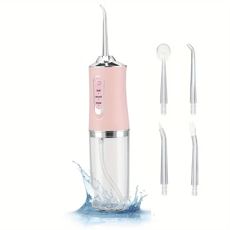 4 In 1 Water Flosser For Teeth, Cordless Water Flossers Oral Irrigator With DIY Mode 4 Jet Tips, Tooth Flosser, Portable And Rechargeable For Home Travel, For Men And Women Daily Teeth Care, Ideal For Gift, Father Day Gift 4