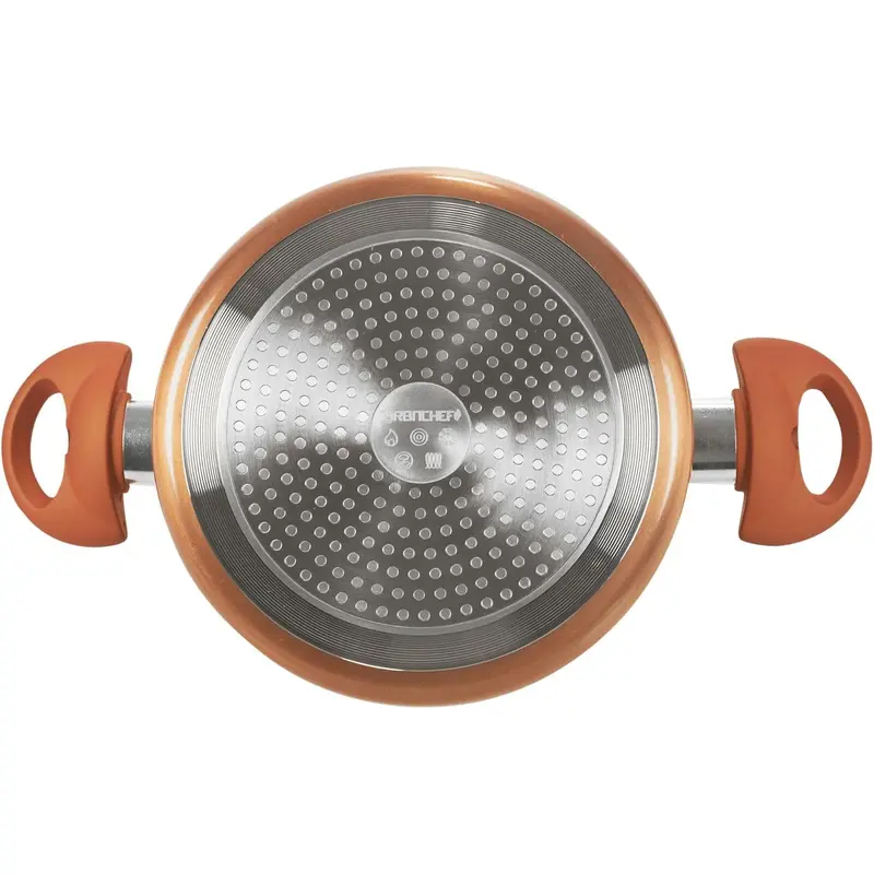 Ceramic Induction Casserole Dish Stockpot Pot Soup Stew Pan Glass Lid (Copper, 20cm + 24cm Set) Aluminium Cookware 5