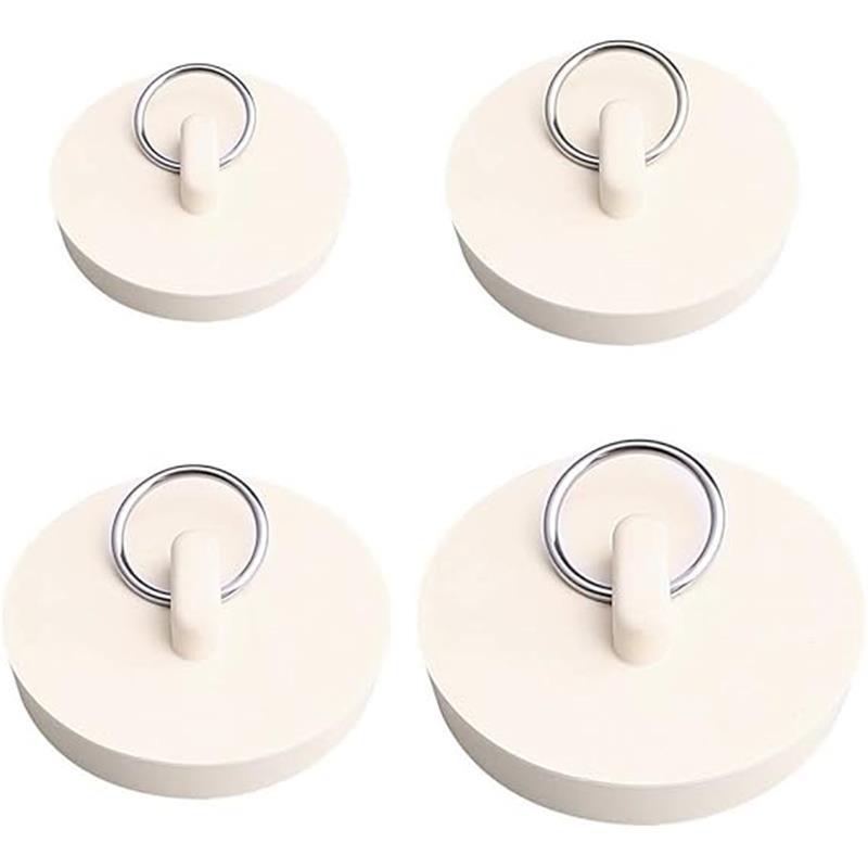 4 Pcs Bath Plugs,Sink Plug Rubber Drain Stopper Kitchen Sink Plug with Hanging Ring for Bathtub,Bathroom (4 Sizes) Set Pack 5
