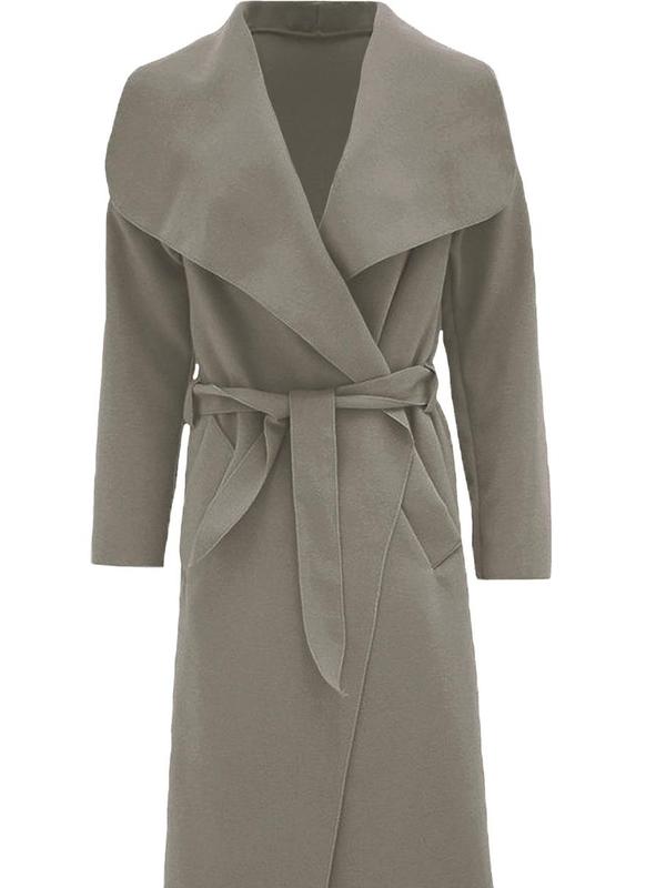 Womens Long Waterfall Italian Duster Coat  Belted Trench Jacket Winter Cardigan Size 8-22. Fit Womenswear Black Comfy Lightweight Long Sleeves Party Tops celebrity style winter Ladies Underwear Lady Outerwear Comfort Longsleeves Minimalist 8