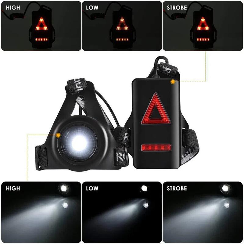 Waterproof Night Running Light, USB Rechargeable LED Chest Light Safety Wearabl 6