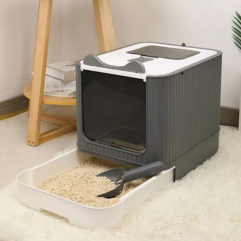 Product Introduction of Large Cat Litter Box Self Cleaning Pan Drawer Anti-Splashing Cat Potty Tray robot 1