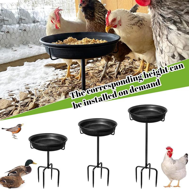 28In Freestanding Birdbaths Bowl Outdoor, Free Standing Garden Bird Bath Bird Feeder Bowl with Metal  , 2