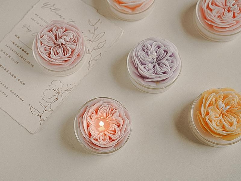Austin Rose Candle, Scented Candles, Handmade Candles, Soy Wax Candle, Wedding Favour, Flower Candle, Birthday Gift, Mother's Day Gift 2