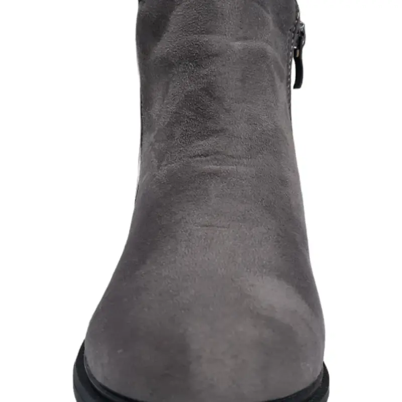 Girls grey stylish studded fashion boot with side zip 4