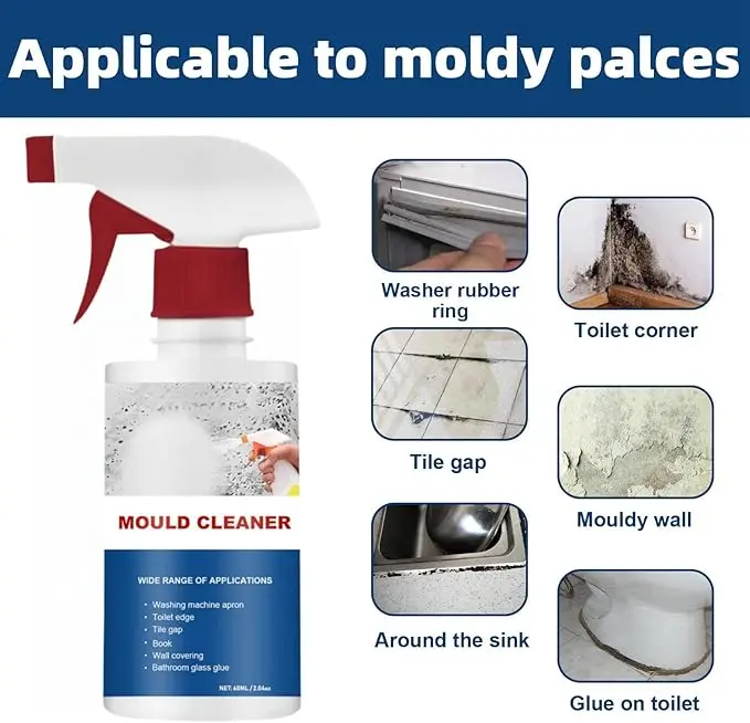 Mildew Cleaner Foam,Mould Removal Foam Spray,Mould Cleaner for Walls & Bathroom & Kitchen,Mould and Mildew Removal Spray,Black Mould Remover Spray,Mould Prevention Spray,Household Mould Removers 2