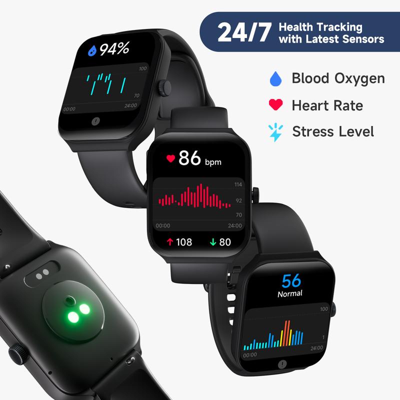 TOOBUR Smart Watch with BT Answer/Make Calls, Smart Voice Assistant, Sleep Tracking, IP68 Waterproof, Step Calorie Activity Tracker, 100 Sports Fitness Tracker, 1.95" Smartwatch for Men Women, Compatible iOS&Android Phones 4