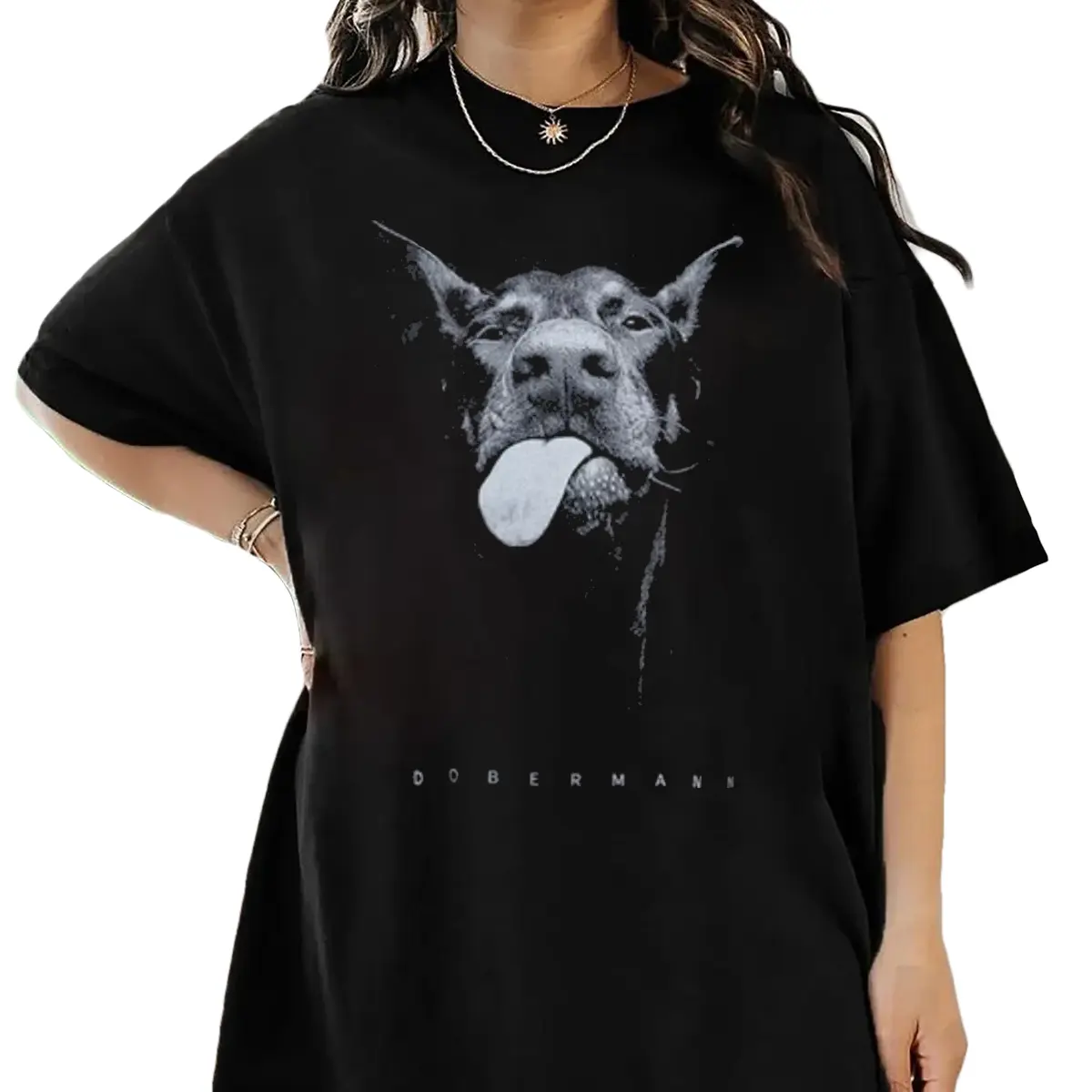 Doberman Dog 90s Vintage Graphic Cotton T-Shirt For Dog Lovers Comfort Top