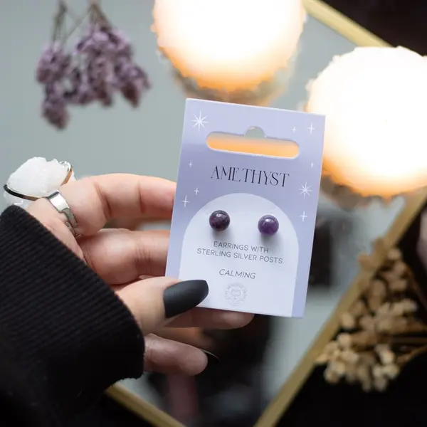 Amethyst Semi Precious Crystal Earrings 3