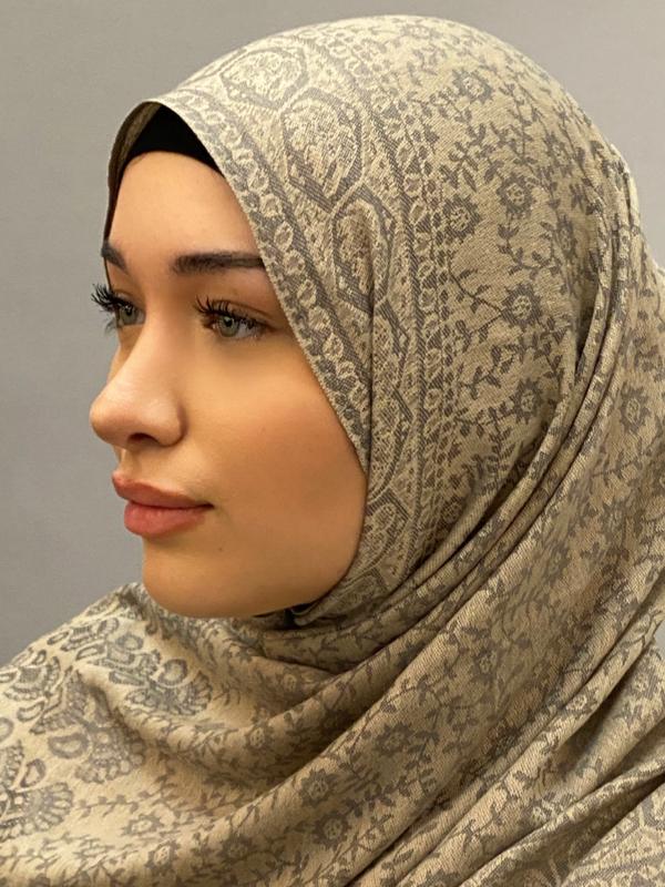 Pashmina Hijab, Women's Pattern Fashionable Warm Printed Scarf, Frosted Veil Hijab By Hudda 2