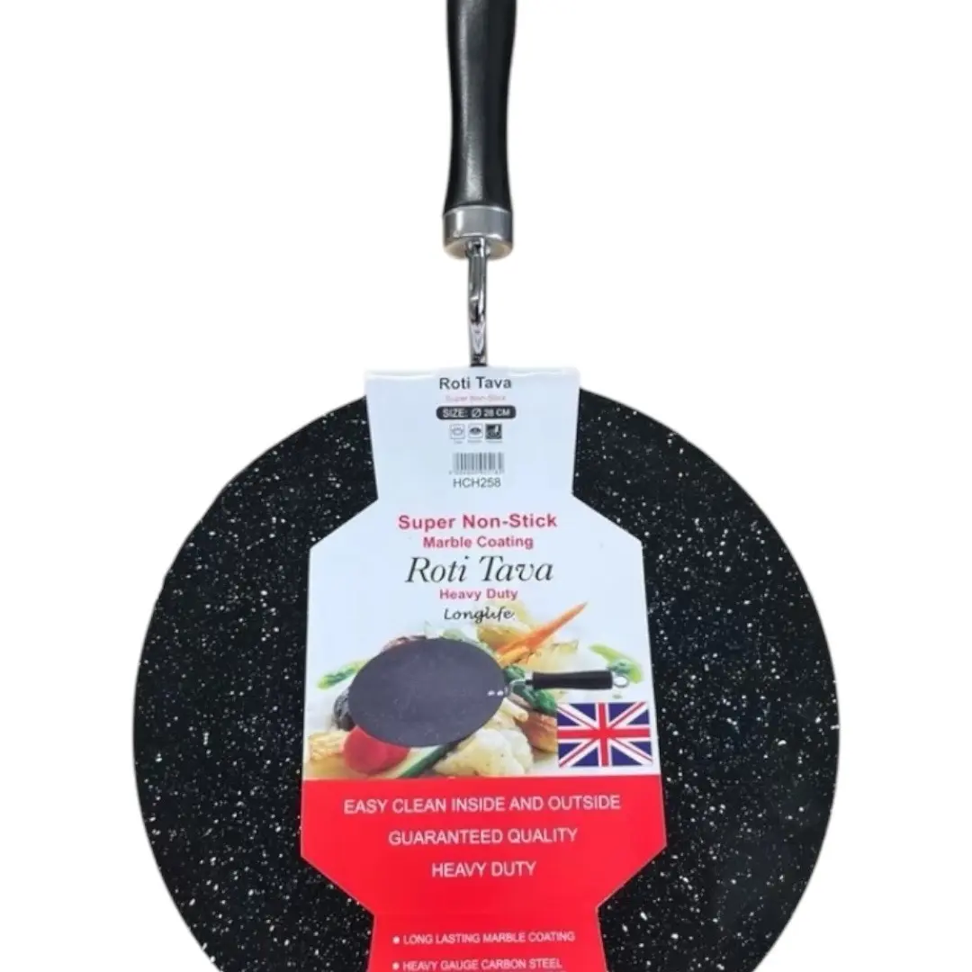 28CM Premium Marble Coating Nonstick Roti/Chapati Tawa for Home Kitchen - Pans, Cookware Sturdy