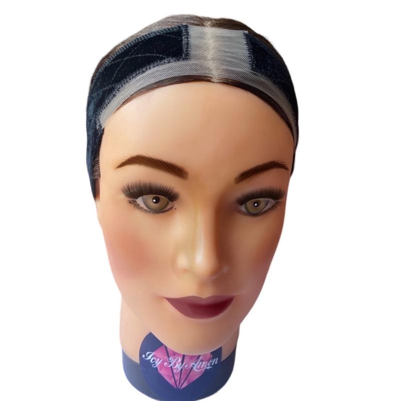 ICYBYAMON Lace Wig Grip Band For Lace Wigs and Frontals, Reinforced Swiss Lace Velvet Band Adjustable Velcro Band 5