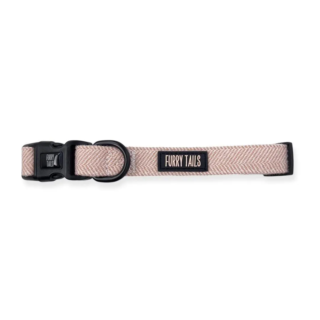 Adjustable Dog Collar - Tweed - Peaches