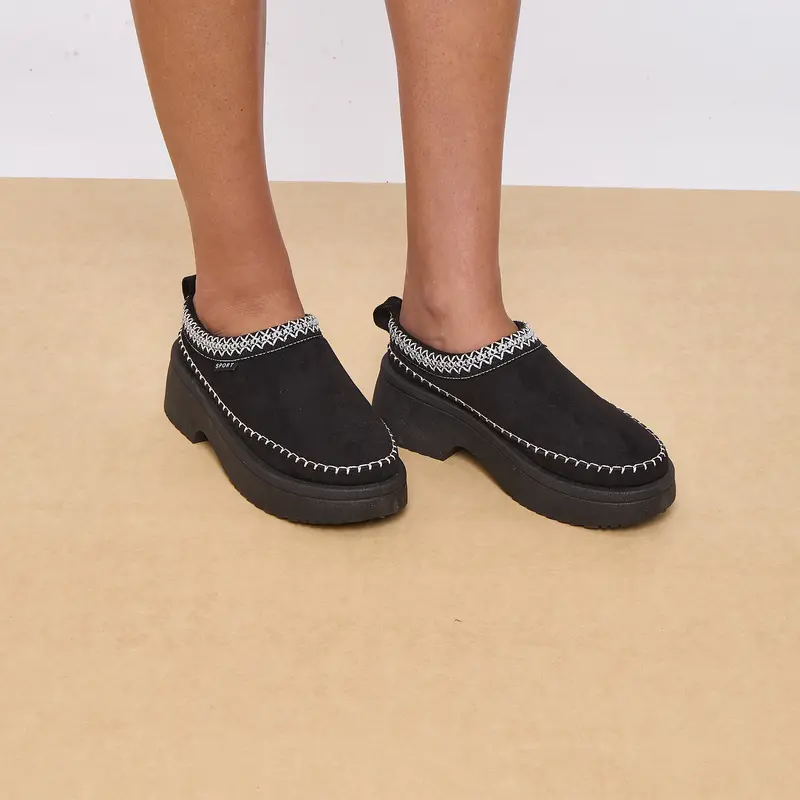 WOMENS SLIP ON WARM SLIPPERS FAUX FUR LINED LADIES in OUT DOOR SLIPPERS SHOES BOOTS Girl Footwear 6