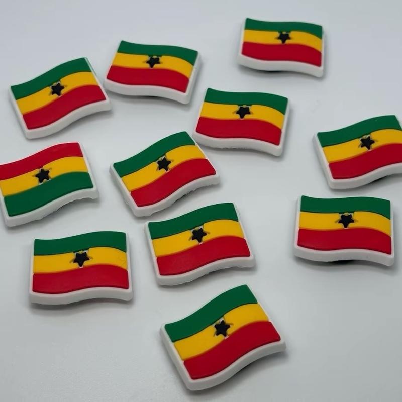 World Flags Shoe Charm croc Charms Jibbitz for crocs Clogs shoe accessories culture day rep your flag African Caribbean European Flags food plush Footwear Decor 7